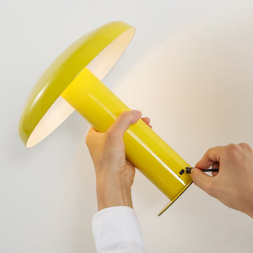 Suillius 11" Contemporary Bohemian Rechargeable/Cordless Iron Integrated LED Mushroom Table Lamp - JONATHAN Y